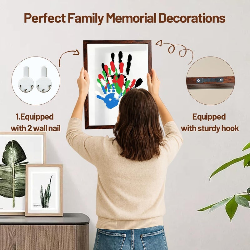 80S Family Handprint Kit, Handprint Art Craft DIY Kit, Baby Hand Print Gift for New Moms, Parents, Grandparents, 6 Safe, Non-Toxic Paints, Ideal for Mother's Day, Father's Day, Anniversary & More - Image 5